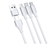 3mk Hyper Cable 3in1 A/C to C/Micro/Lightning 1.5m White - 1228072 - zdjęcie 2
